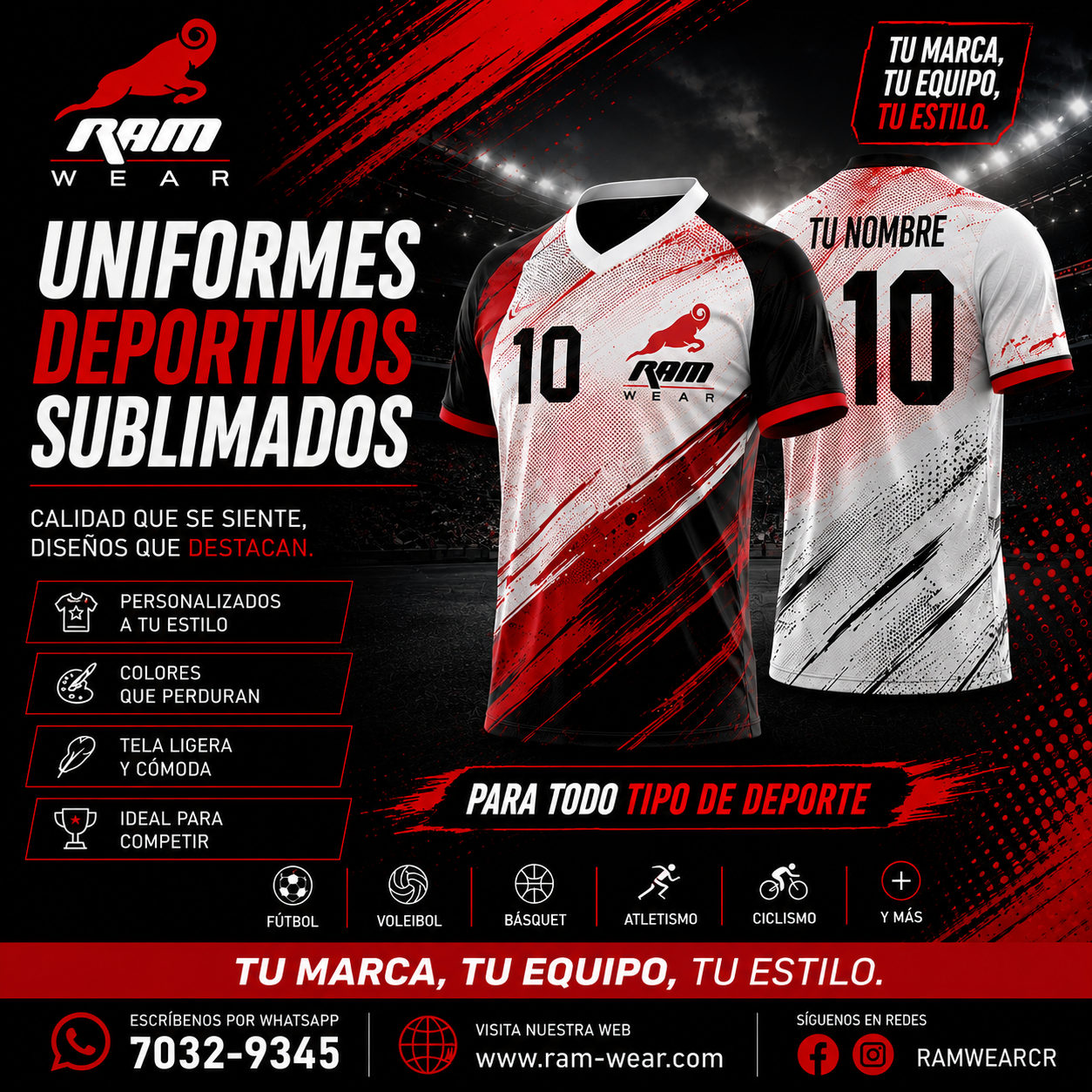 Uniformes deportivos sublimados